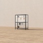 Vitrine, freistehend, 180 cm hoch, 120x50 cm (B/T), 